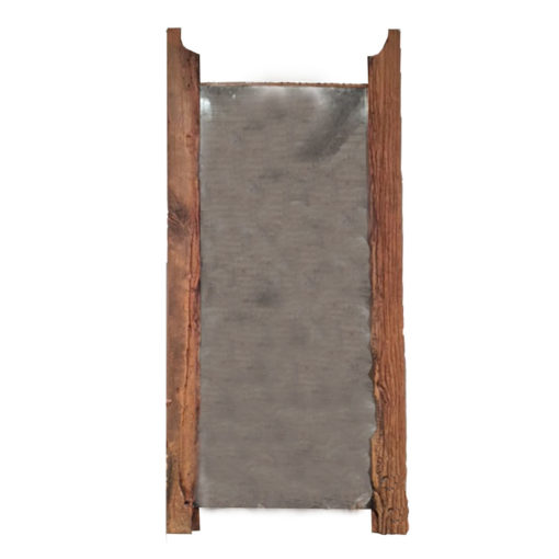 Antiqued Mirror with Aged Wood Board Frame 1