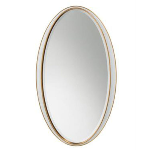 Long and Narrow White Framed Oval Mirror 1