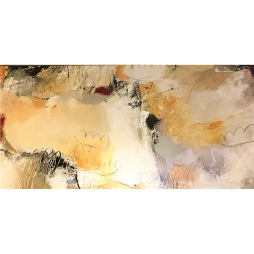 Original Abstract Featuring Shades of Yellow, Purple and Black by Artist Natasha Barnes 1