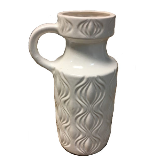 Small White Ceramic Vase w/ Handle from Germany, 1950 1