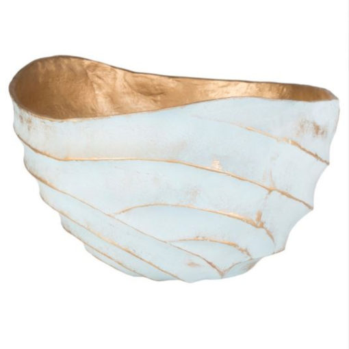 Decorative Bowl from Recycled Material in Sky Blue/White 1