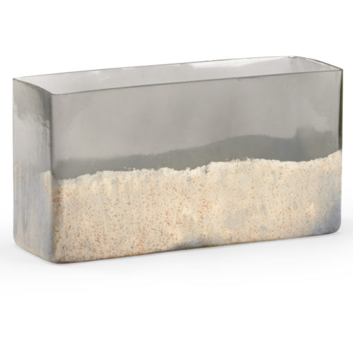 Rectangle Zinc Colored Glass Planter