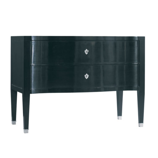 Lillian August Noir Chest in French Black Finish w/ Silver Keyed Hardware and Ferriles on Legs 1