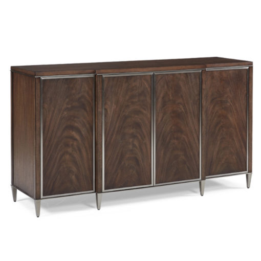 Hickory White Buffet in Fumed Crotch Mahogany w/Brushed Nickel Metal Accents 1