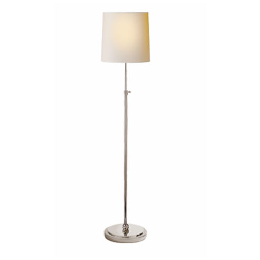 Bryant Floor Lamp in Polished Nickel with Natural Paper Shade 1