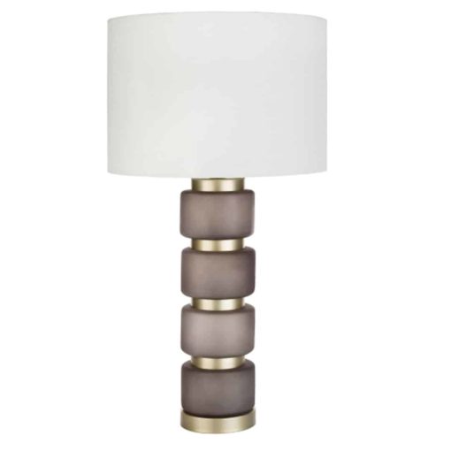 Table Lamp with Gray and Silver Frosted Plated Glass 1
