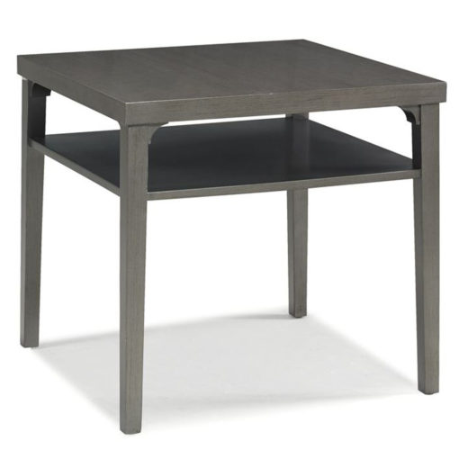 Square Maple Wood Side Table w/Shelf in Black Nickel Finish 1
