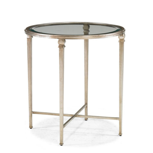 Diego Round Accent Table w/ Silver Leafing