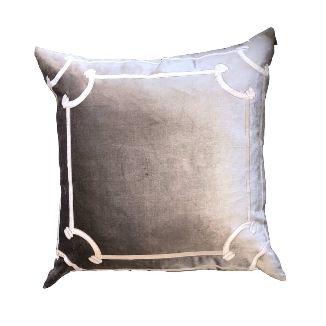 Square Silver Velvet Pillow  24 Design House