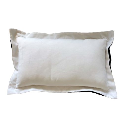 Rectangular Performance Pillow in Linen Snow Backing And Midnight Double Flange Suitable for Indoor/Outdoor Use 14"H x 24"W 1