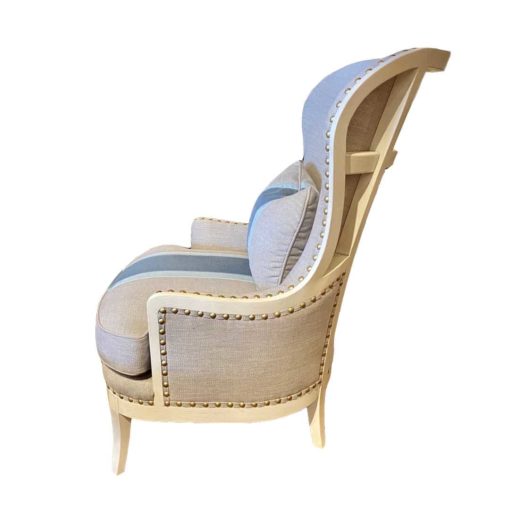 Hickory White Wishbo Chair with Stripe 2