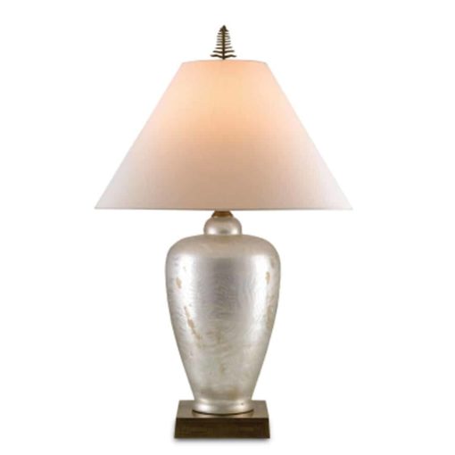 Mercury Glass Table Lamp with Brass Accents 1