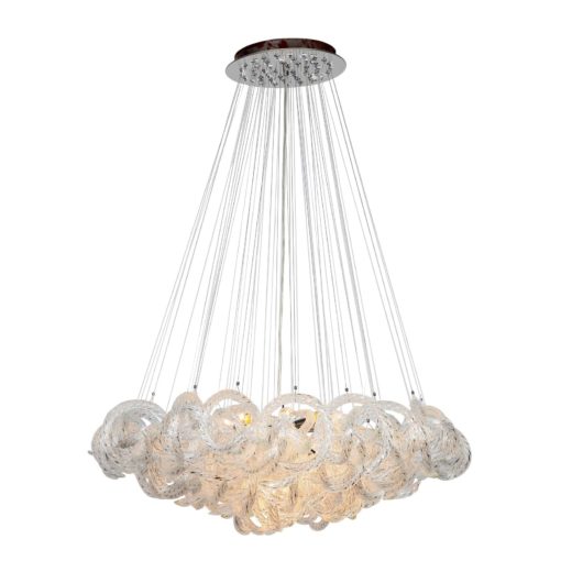 Hand Blown Glass Infinity Chandelier in Clear