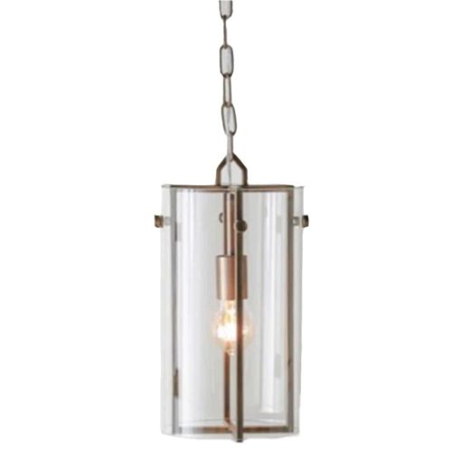 Glass Column Pendant Light in Brass Metal Finish 1