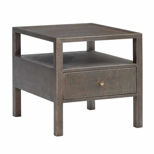 Danbury End Table with Faux Wrapped Linen Finish