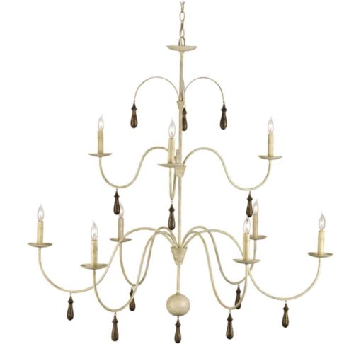 Christina 9 Light Wrought Iron Chandelier in Smoked Wood Finish 1