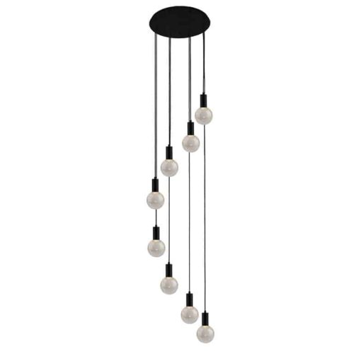 Modern Metro Black Chandelier with 8 Teardrop Bulbs 1