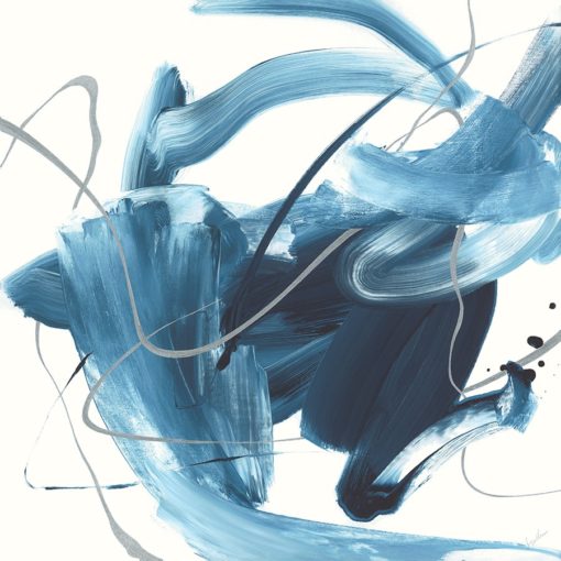 "Dancing of Blue I"  Giclee Brushstroke Art