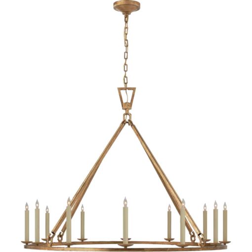 Darlana Extra Large Single Tiered Ring Chandelier in Gilded Iron 1