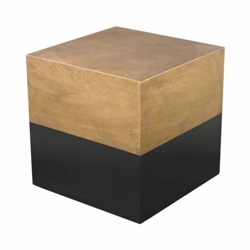 Black and Gold Cube Side Table