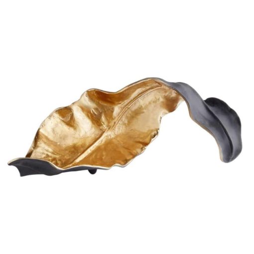 Oak Leaf Black and Gold Sculpture 1