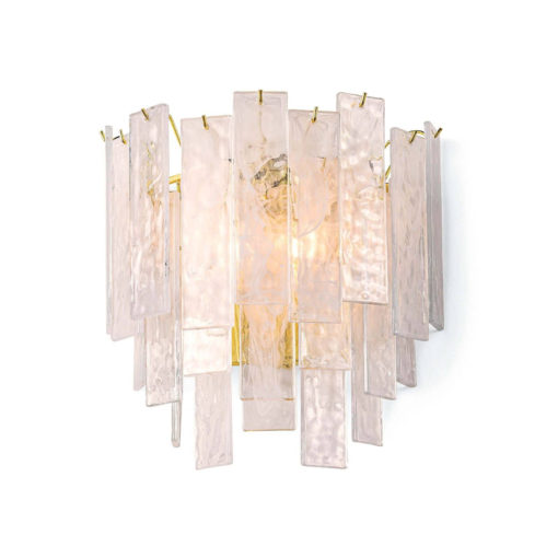 Sconce w/ Cascading Panels of Glass in Gold Finish 1