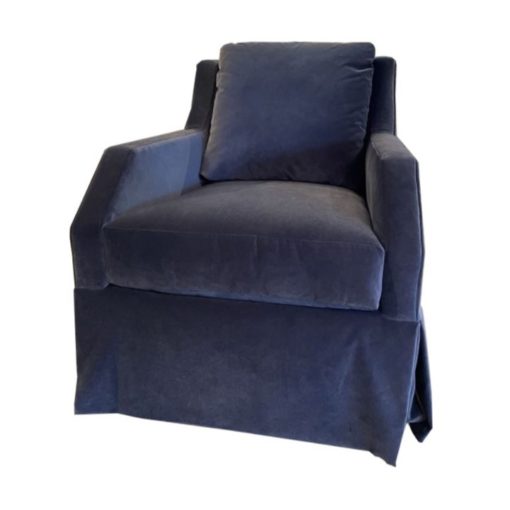 Swivel Chair in Banks Uniform Gd. 22  Loose Pillow Back w/ UD Seat Cushion