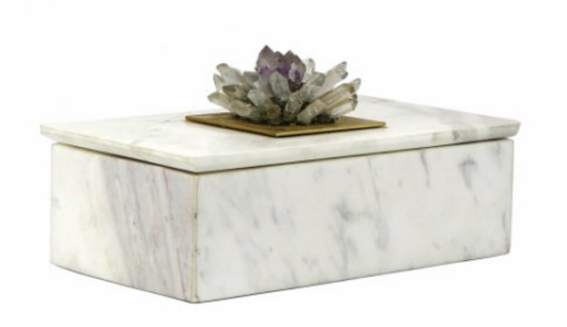 Marble Box w/ Quartz Flower Sm 1