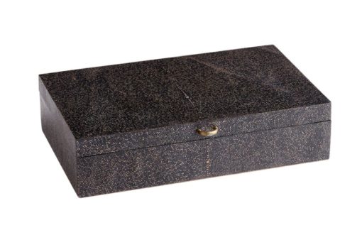 Textured Grey Leather Decorative Box 1