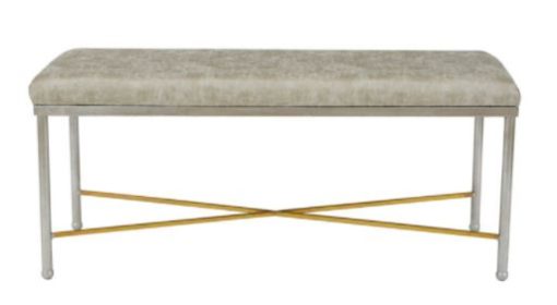 Gold and Silver Leaf Bench w/Charcoal Grey Seat 1