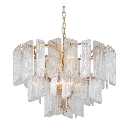 Chandelier Featuring Handcrafted Glass and Gold Branch-Like Canopy *Available in a Variety of Sizes* 1