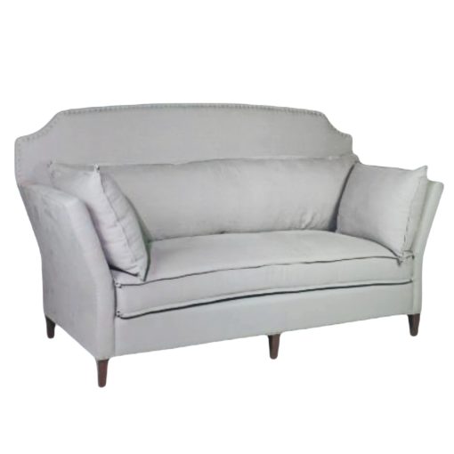 One of a Kind Gustav Sofa in Grey w/ Contrasting Ivory Seat and Back Cushions. 1