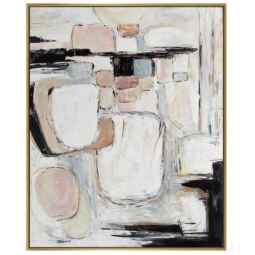 Rose Pebble Abstract w/ Laguna Gold Frame - Hand Painted. 1