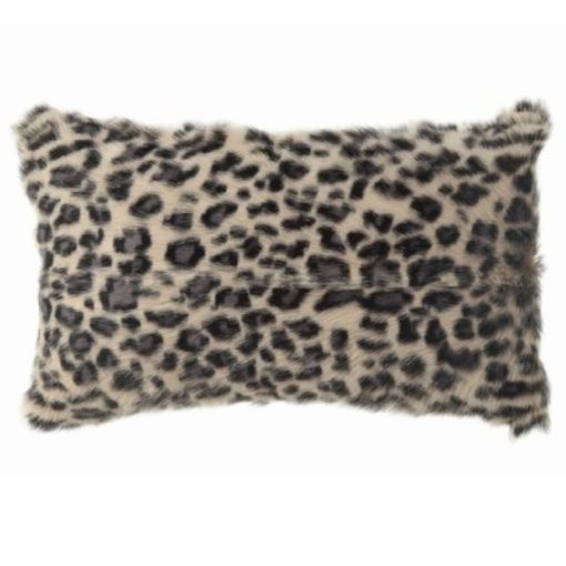 Goat Fur Pillow, Leopard Print. 1