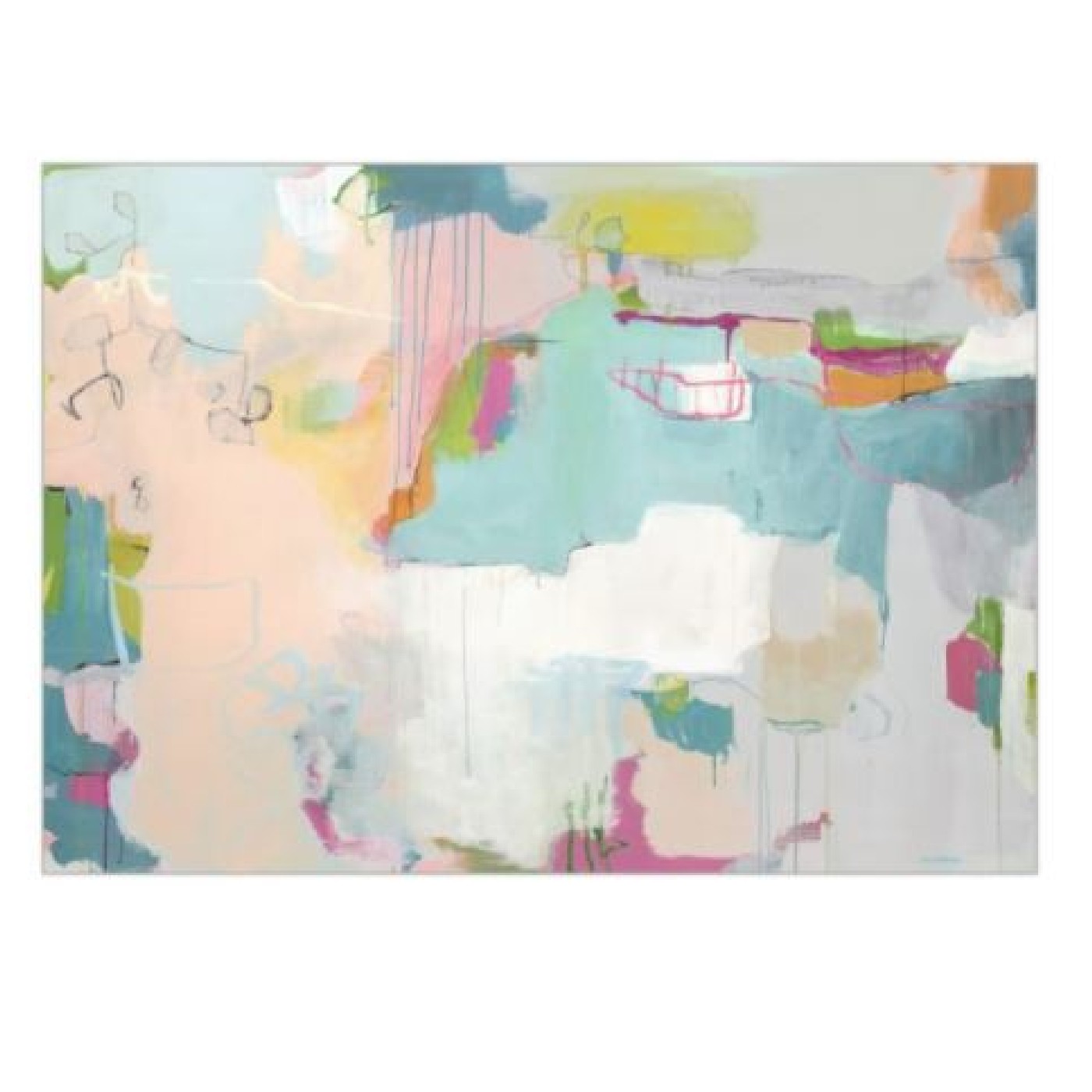 Shop Giclee on Gallery Wrapped Canvas. Colorful Pastel Abstract . Artist  Enhanced w/ Floater Frame. | Furniture Store in Houston, TX - Design House