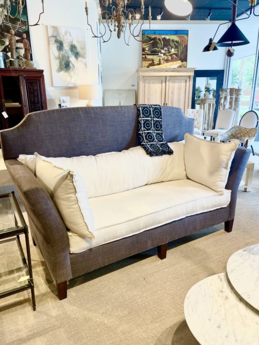 One of a Kind Gustav Sofa in Grey w/ Contrasting Ivory Seat and Back Cushions. - Image 2