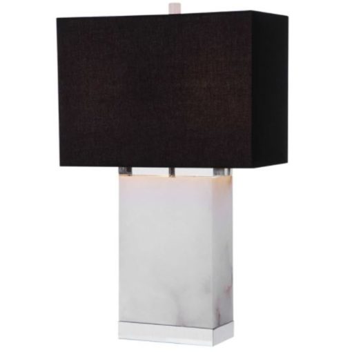 Alabaster Table Lamp w/ Back Rectangular Shade.