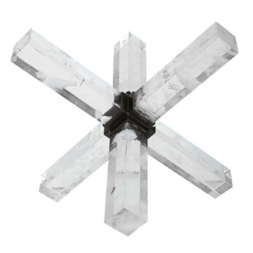 Double Cross Sculpture, Faux Quartz Crystal. 1