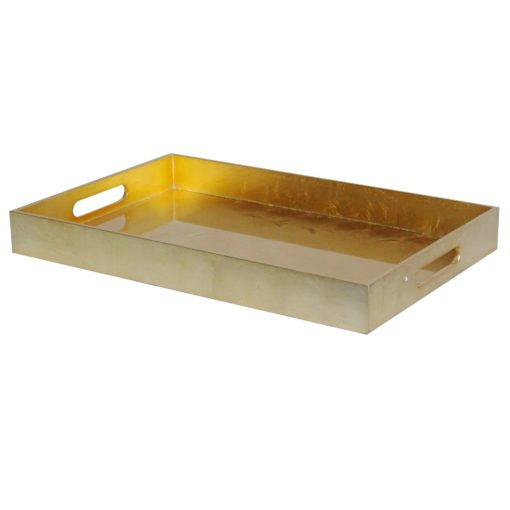 Lg. Gold Leaf Lacquer Rect. Serving Tray. 1