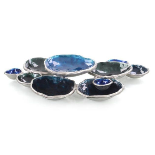 Cluster of "Floating" Bowls in Hues of Blue 1