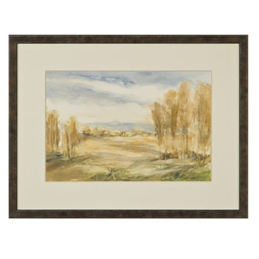 Watercolor Landscape w/ Matte and Bronze Frame.