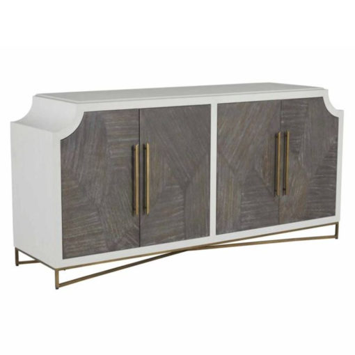 Cerused Cabinet with X-Style Stretcher