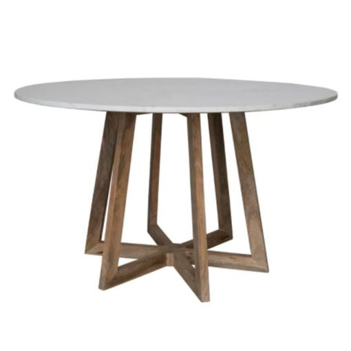 Mango Wood Dining Table with Marble Top 1