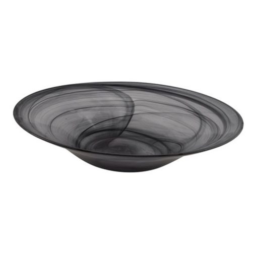 LG Shallow Glass Bowl in Alabaster Black 1