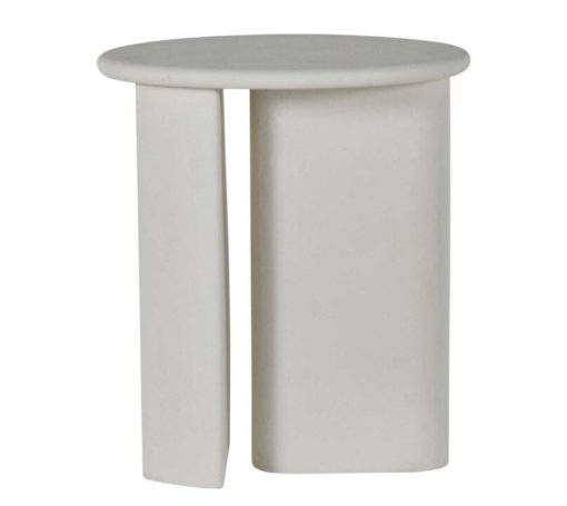 White Cast Stone Side Tablew/Plinth Base 1
