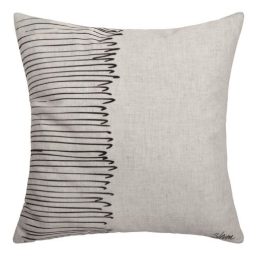 Pillow w/ Black Tempo Design. Poly-Linen & Down Fill 1