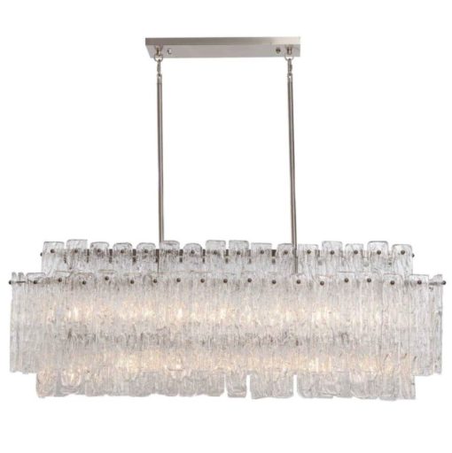 Cast Glass 14-Light Linear Pendant in Brushed Nickle Finish 1