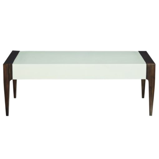 Cocktail Table in White lacquer w/ Elm Wood Accents 1