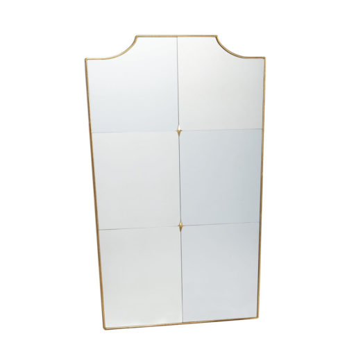6-Panel Mirror w/ Tapered Bottom in Gold Leaf Finish Frame & Matching Rosettes 1