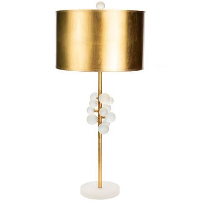 Contemporary Table Lamp W Gold, Crystal Brass Sphere Table Lamp